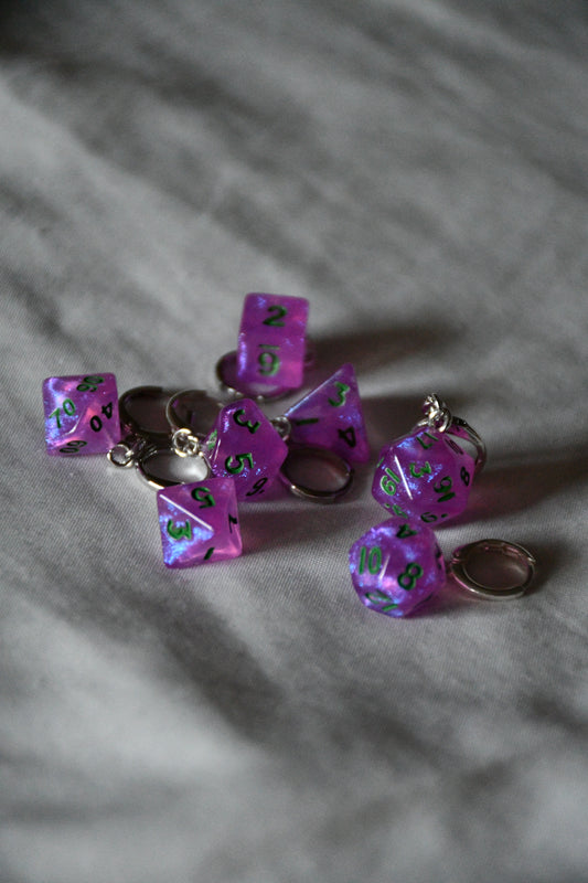 7 Piece (Shimmery purple with green ink)