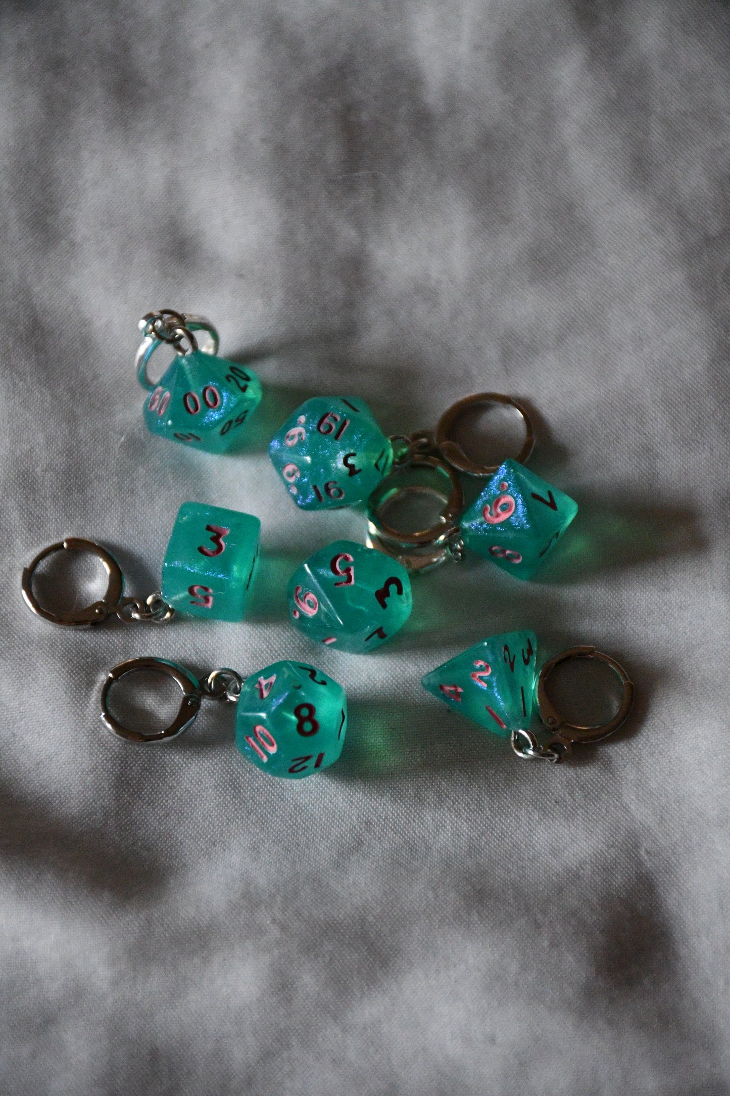 7 Piece (Shimmery teal with pink ink)