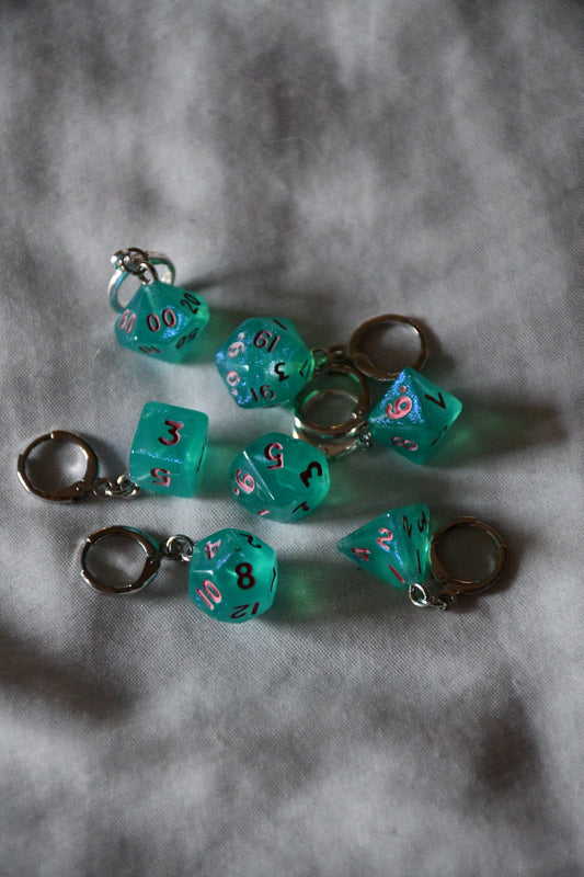 7 Piece (Shimmery teal with pink ink)