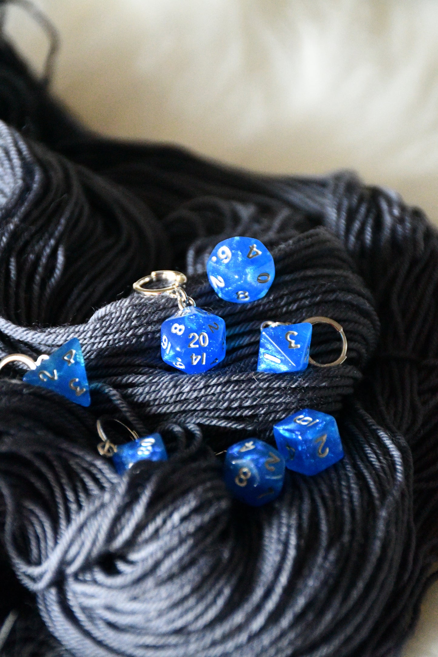7 Piece (Shimmery blue with silver ink)