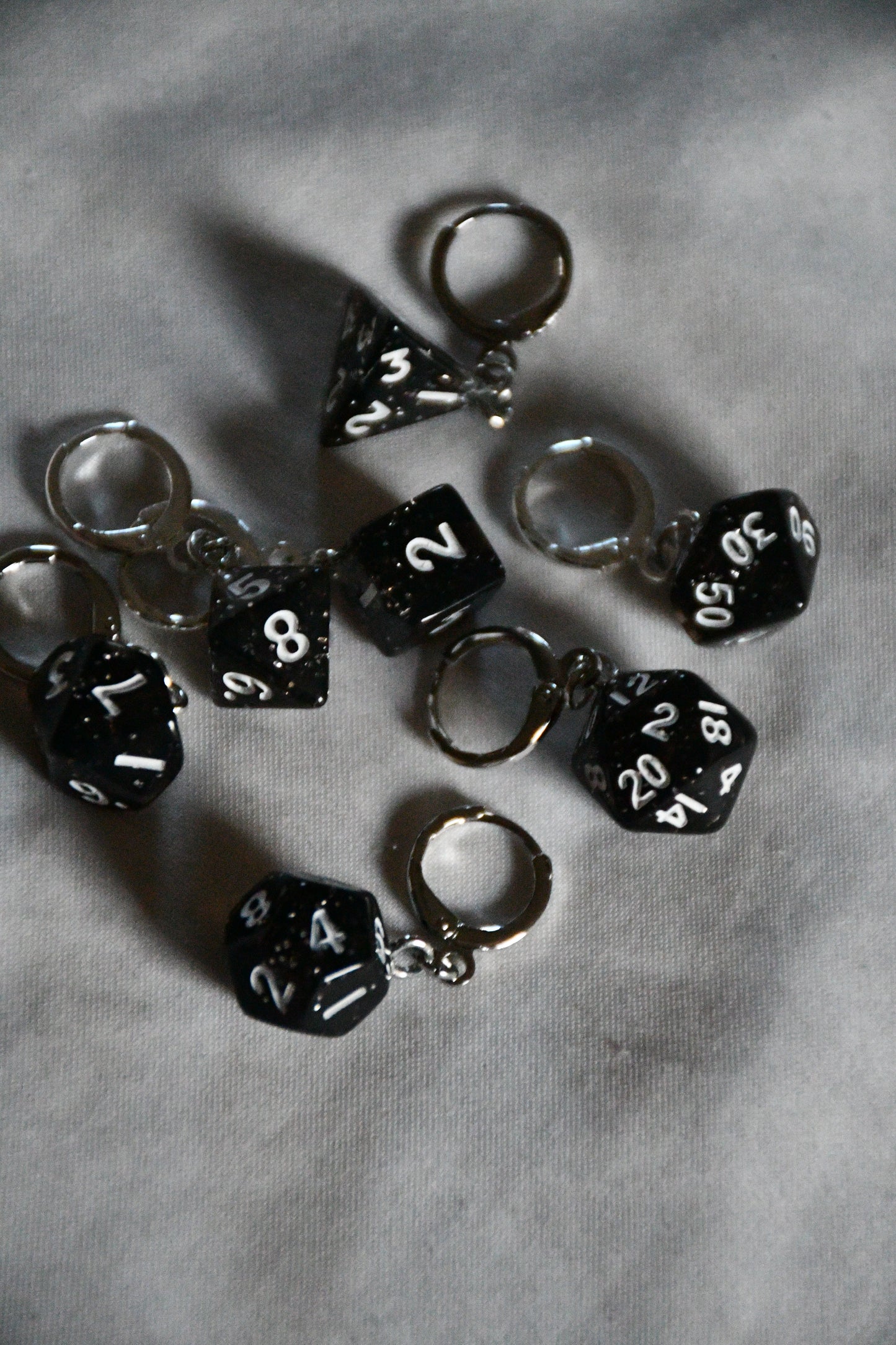 7 Piece (Glittery black with white ink)