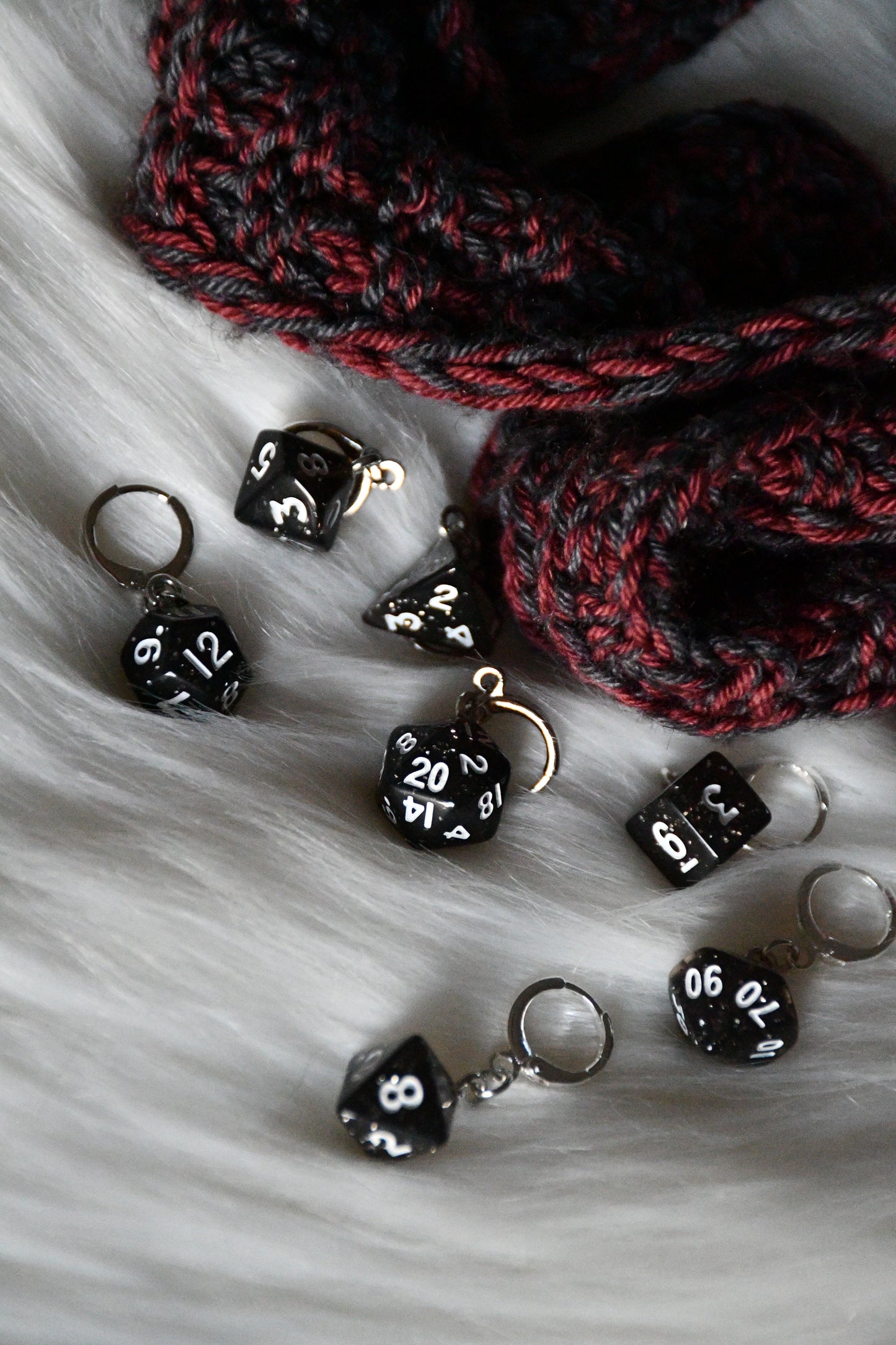 7 Piece (Glittery black with white ink)