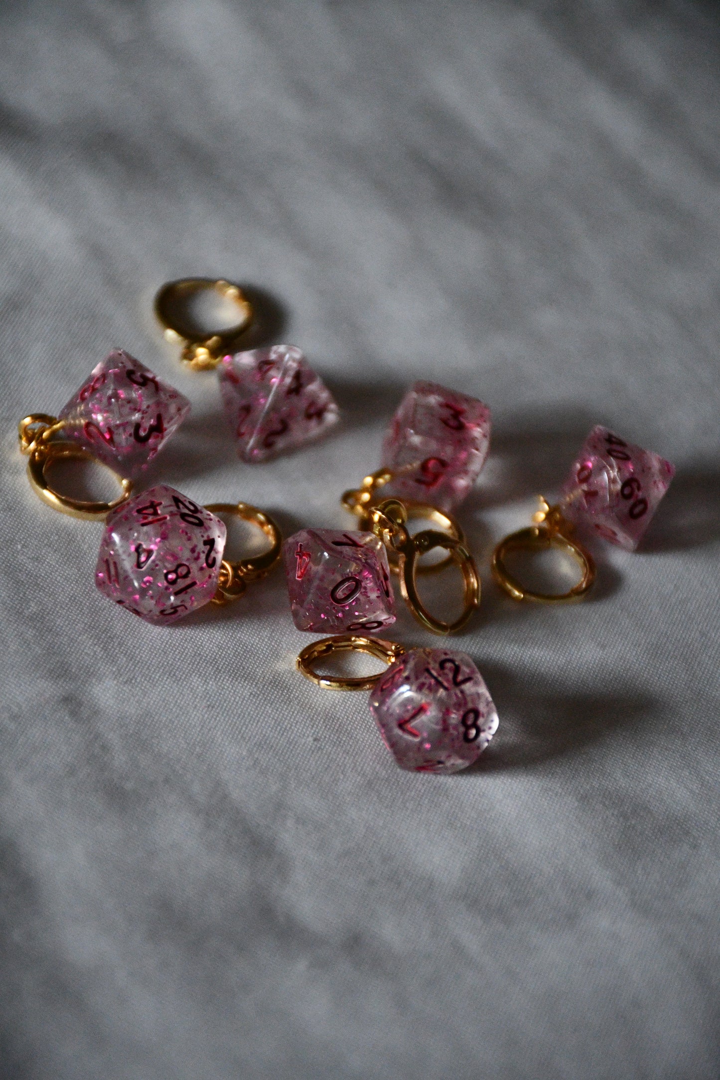 7 Piece (Glittery pink with red ink)