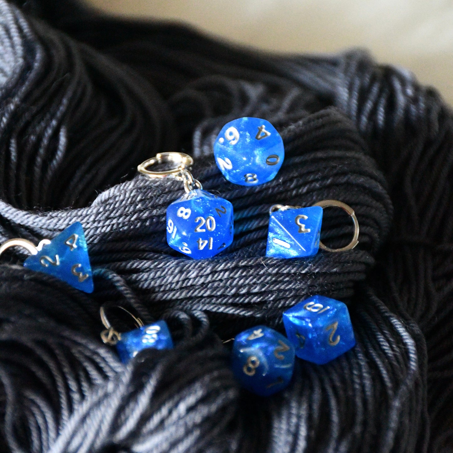 7 Piece (Shimmery blue with silver ink)