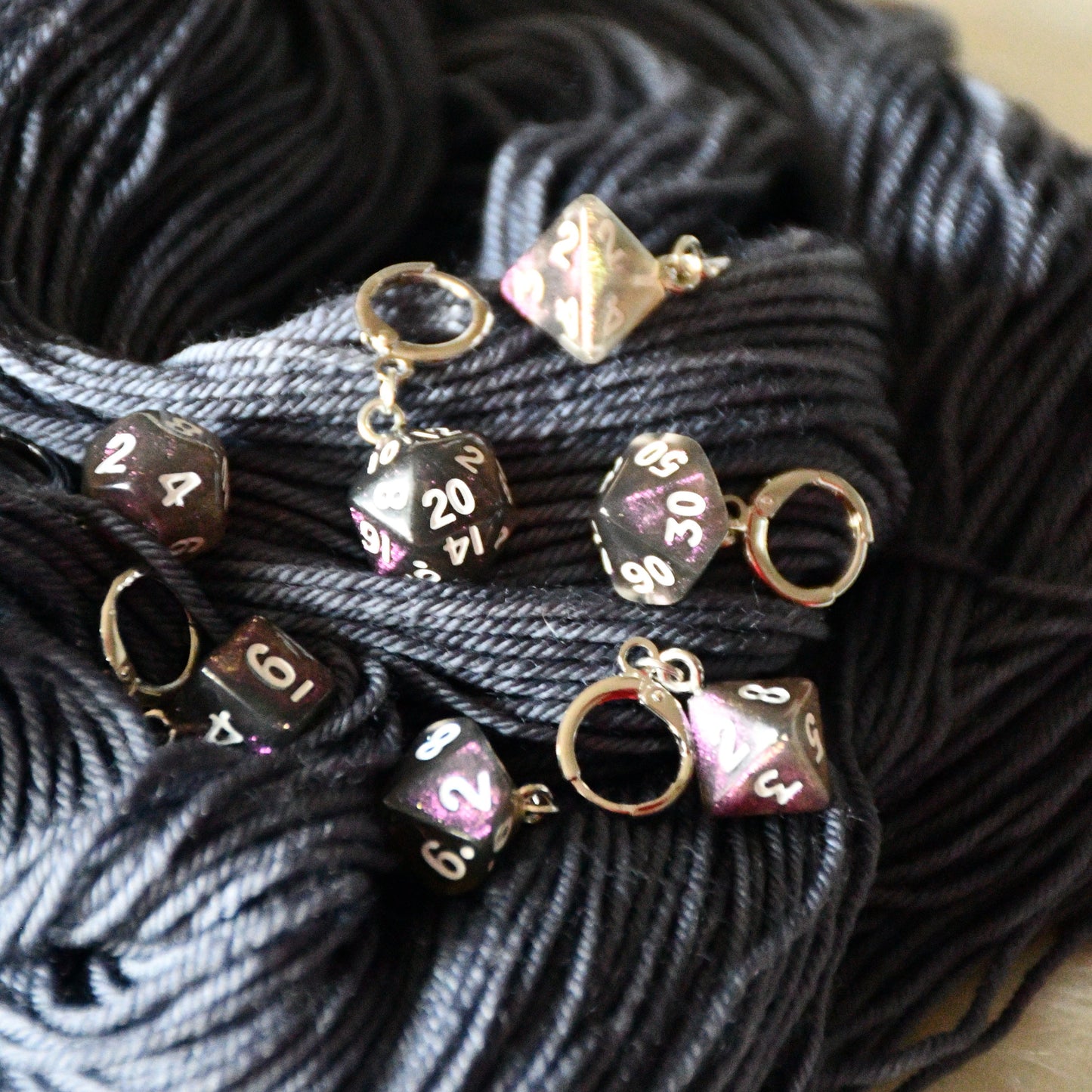 7 Piece (Shimmery Purple/Grey with white ink)