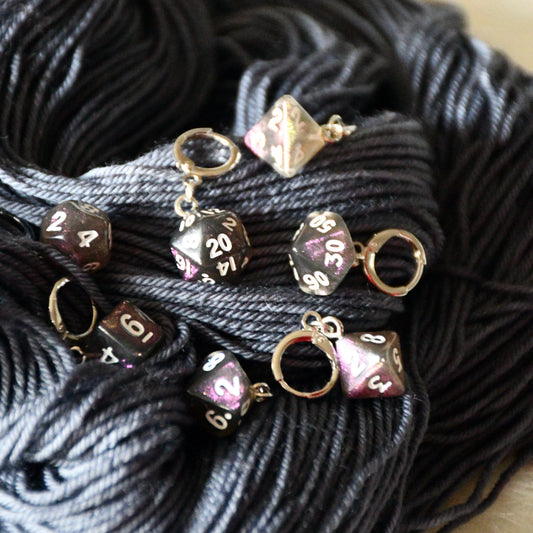 7 Piece (Shimmery Purple/Grey with white ink)