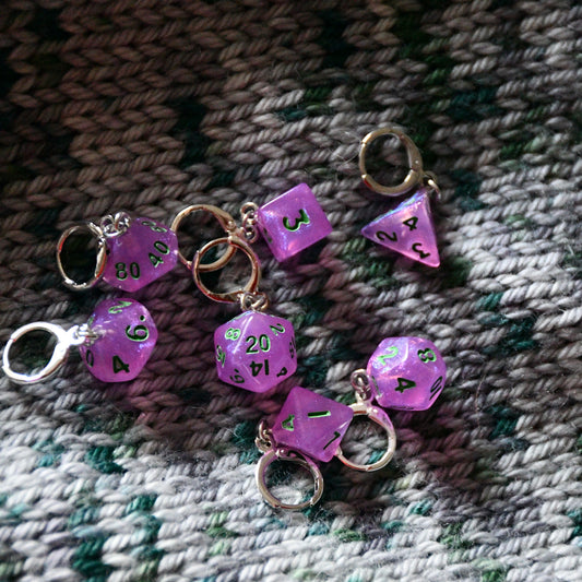 7 Piece (Shimmery purple with green ink)