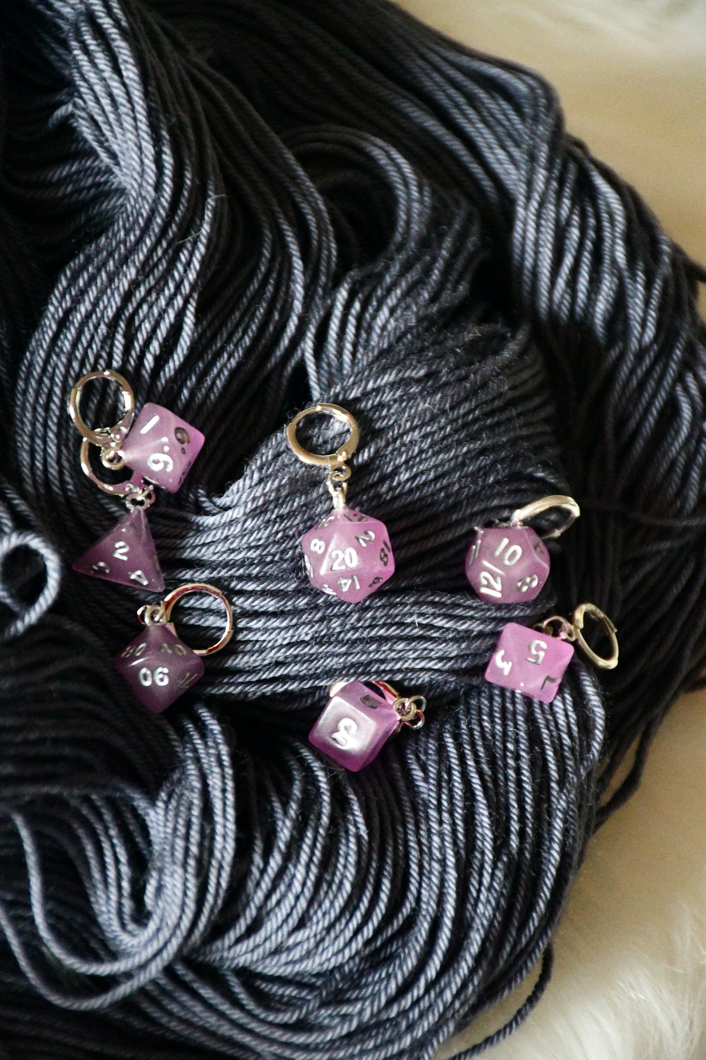 7 Piece (Hazy purple with silver ink)