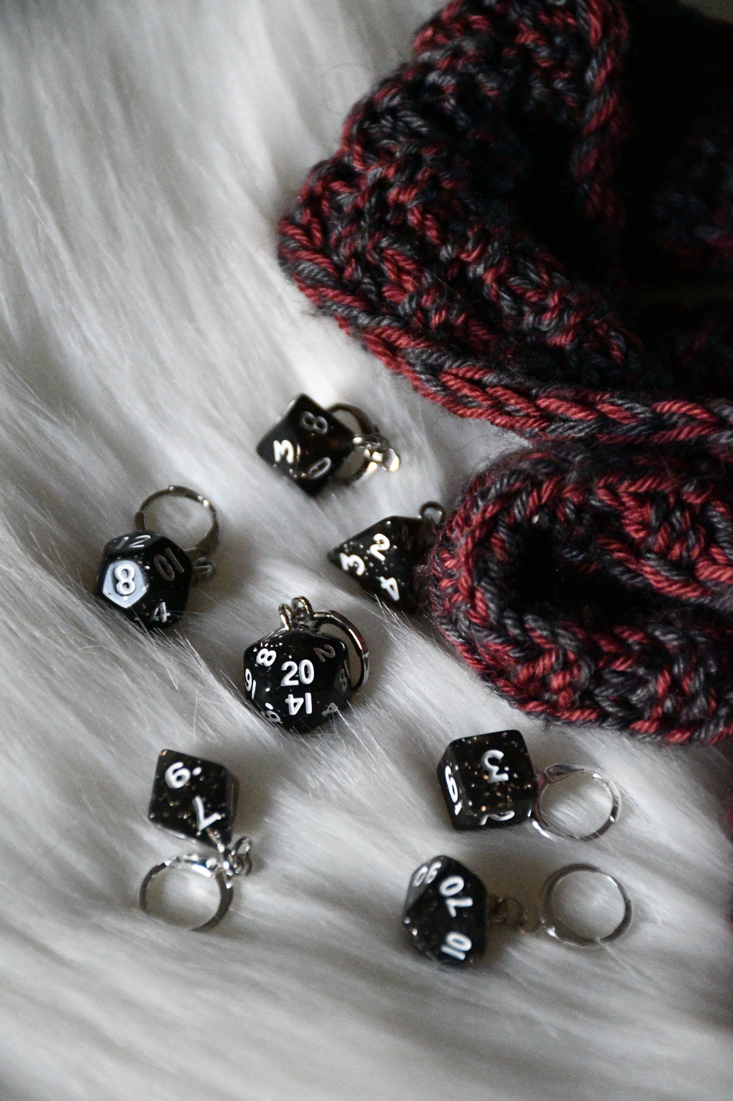 7 Piece (Glittery black with white ink)